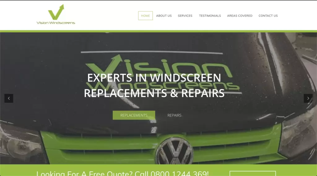 Vision Windscreens Website