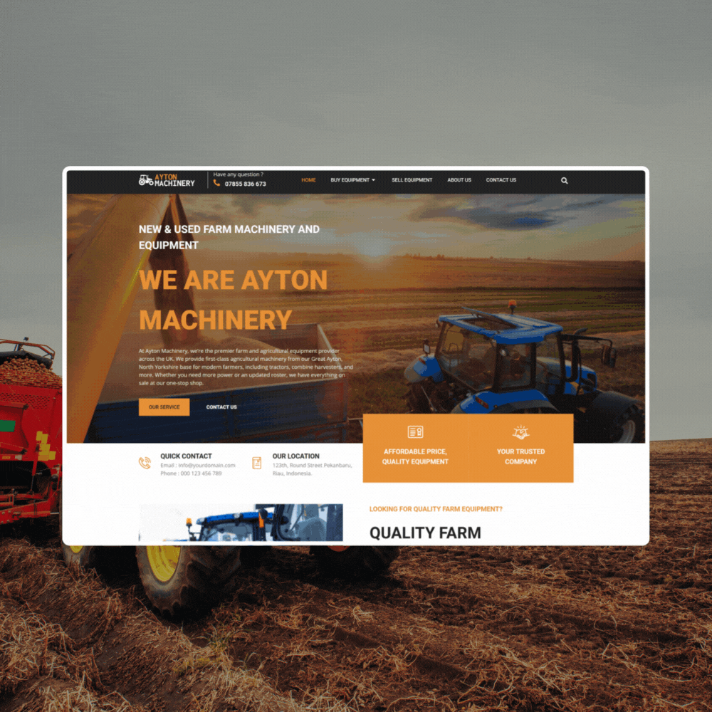 Ayton Machinery Website Design