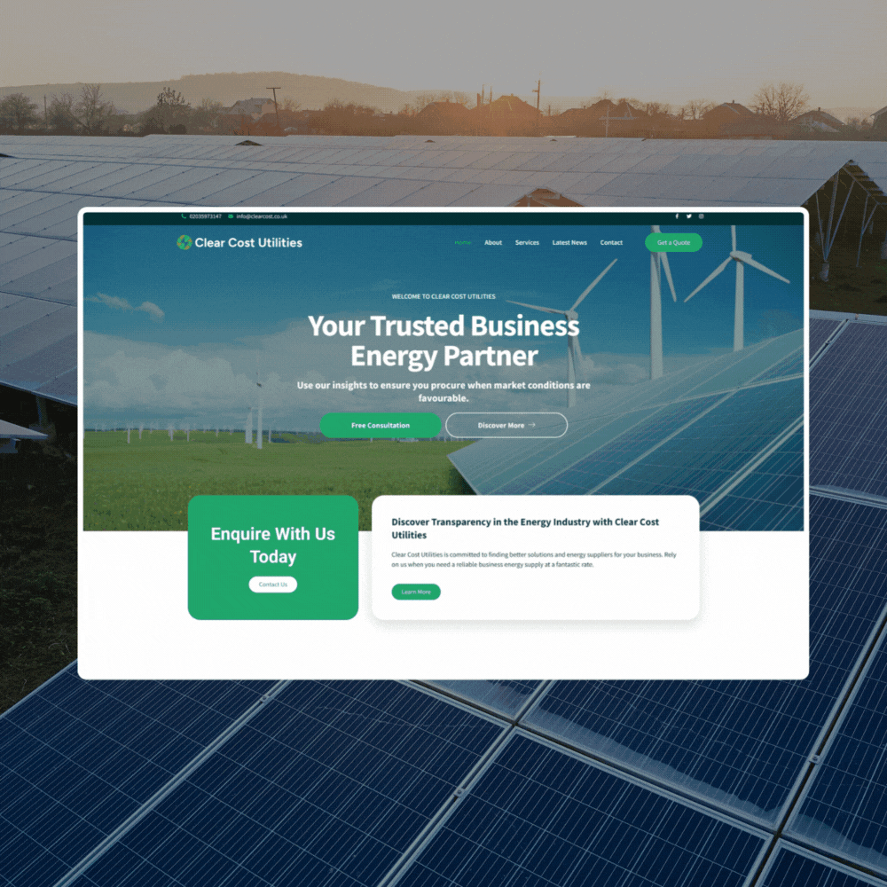 Clear Cost Utilities Website Design